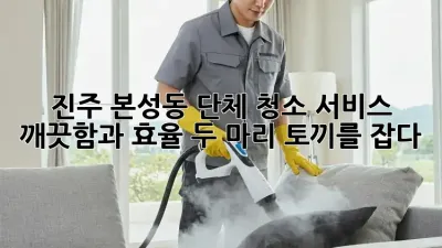 진주 본성동 단체 청소 서비스: 깨끗함과 효율, 두 마리 토끼를 잡다!