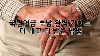 국민연금 추납 완벽 가이드 💯: 더 내고 더 받는 방법!